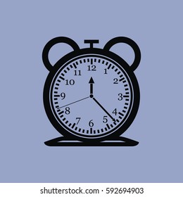 Clock icon isolated sign symbol and flat style for app, web and digital design. Vector illustration.