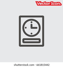 Clock icon isolated sign symbol and flat style for app, web and digital design. Vector illustration.
