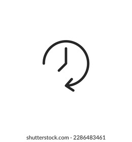 Icono de reloj, icono de signo de reloj aislado, ilustración vectorial