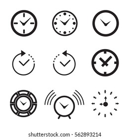 Clock Icon Isolated. Time Logo, Template, Pictogram. Trendy Watch, Timepiece or Timer Symbol