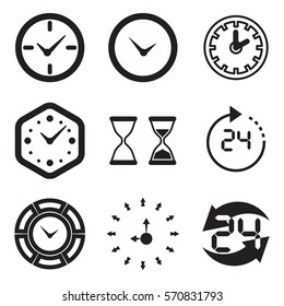 Clock Icon Isolated. Time Logo, Template, Pictogram. Trendy Watch, Timepiece or Timer Symbol