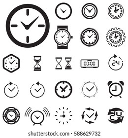 Clock Icon Isolated. Time Logo, Template, Pictogram. Trendy Watch, Timepiece or Timer Symbol