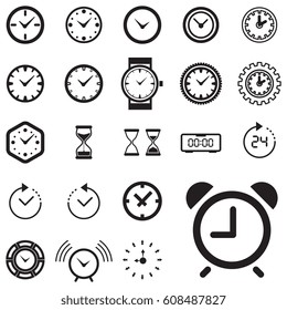 Clock Icon Isolated. Time Logo, Template, Pictogram. Trendy Watch, Timepiece or Timer Symbol
