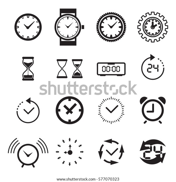 時計のアイコン 時間のロゴ テンプレート 絵文字 トレンディ時計 時計 またはタイマー記号 のベクター画像素材 ロイヤリティフリー