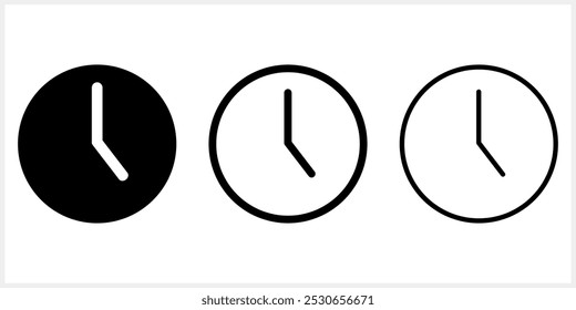 Clock icon isolated Time symbol clipart Vector stock illustration