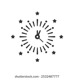 Clock icon isolated vector illustration on white background.