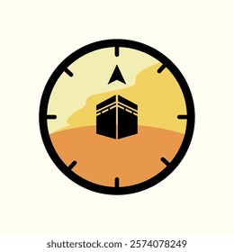 clock icon with kaaba illustration