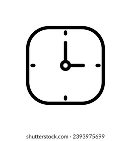 Uhrsymbol-Linie, 24-Stunden-weißer Hintergrund, Vektorsymbol