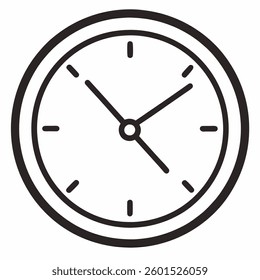 clock icon line art on white background