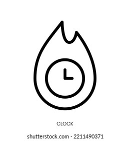 icono de reloj. Diseño De Estilo De Arte De Línea Aislado En Fondo Blanco