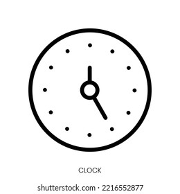 icono de reloj. Diseño De Estilo De Arte De Línea Aislado En Fondo Blanco