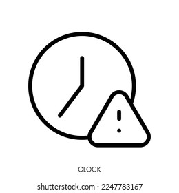 clock icon. Line Art Style Design Isolated On White Background