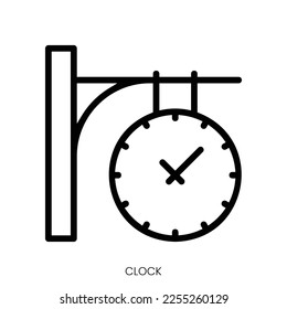 clock icon. Line Art Style Design Isolated On White Background