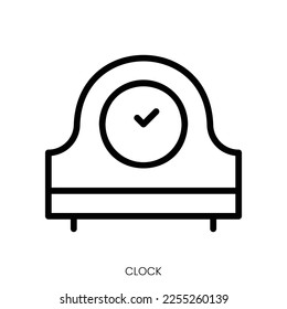 clock icon. Line Art Style Design Isolated On White Background