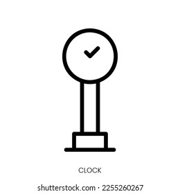 clock icon. Line Art Style Design Isolated On White Background
