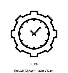 icono de reloj. Diseño De Estilo De Arte De Línea Aislado En Fondo Blanco