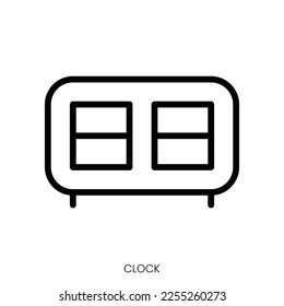 clock icon. Line Art Style Design Isolated On White Background