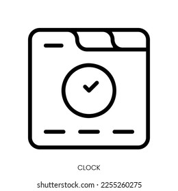 clock icon. Line Art Style Design Isolated On White Background