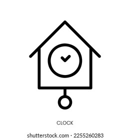 clock icon. Line Art Style Design Isolated On White Background