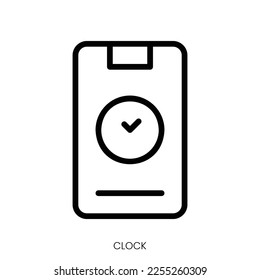 clock icon. Line Art Style Design Isolated On White Background