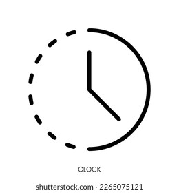 clock icon. Line Art Style Design Isolated On White Background