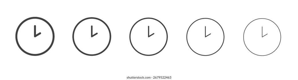Clock icon Line graphics illustration symbol