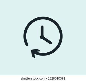 Clock icon line isolated on clean background. Clock icon concept drawing icon line in modern style. Vector illustration for your web mobile logo app UI design.