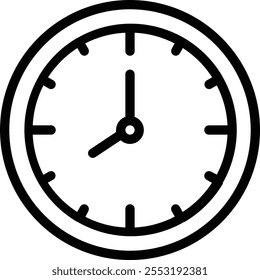 Ícone de Relógio em Estilo de Linha