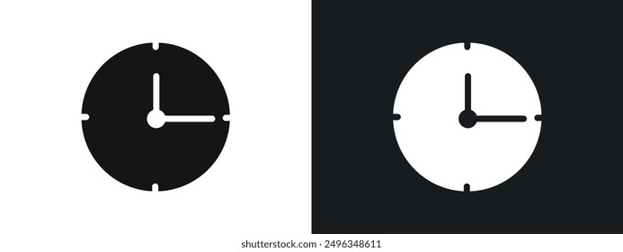 Clock icon linear graphics set vector in black