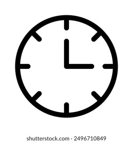 Clock icon linear logo mark in black and white