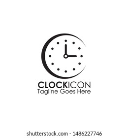 Clock icon logo design illustration vector template