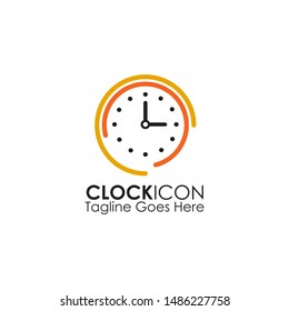 Clock icon logo design illustration vector template