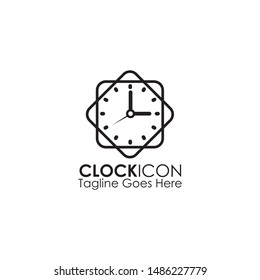 Clock icon logo design illustration vector template