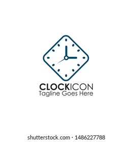 Clock icon logo design illustration vector template