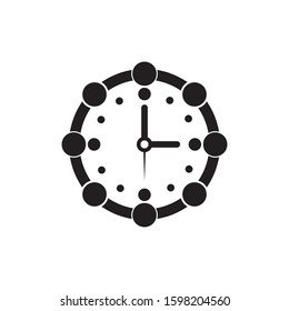 Clock icon logo design inspiration vector template