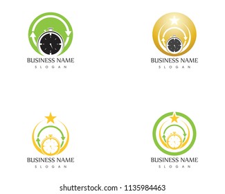 Clock icon logo design template