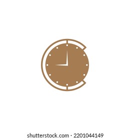 Clock icon logo design template