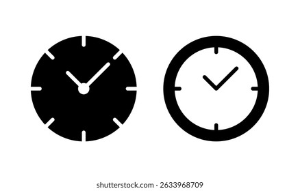 Diseño de logotipo de icono de reloj. Signo de tiempo y símbolo. icono de reloj