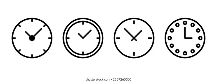 Diseño de logotipo de icono de reloj. Signo de tiempo y símbolo. icono de reloj