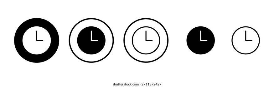 Diseño de logotipo de icono de reloj. Signo de tiempo y símbolo. icono de reloj