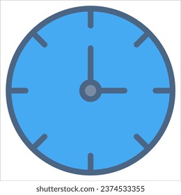 Icono de reloj o ilustración de logotipo rellenada el estilo de color del contorno. Color de la línea de la escuela de iconos.