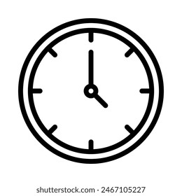 clock icon or logo illustration outline black style