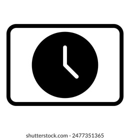 Clock icon or logo illustration outline black style
