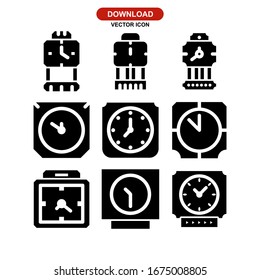 icono de reloj o logotipo símbolo de signo aislado ilustración vectorial - Colección de iconos vectoriales de estilo negro de alta calidad
