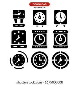 Icono de reloj o logotipo aislado símbolo de signo ilustración vectorial ilustración. Colección de iconos vectoriales de estilo negro de alta calidad.


