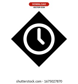 icono de reloj o logotipo símbolo de signo aislado ilustración vectorial - iconos vectoriales de estilo negro de alta calidad
