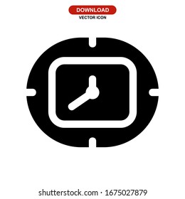 icono de reloj o logotipo símbolo de signo aislado ilustración vectorial - iconos vectoriales de estilo negro de alta calidad
