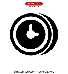 clock icon or logo isolated sign symbol vector illustration - high quality black style vector icons
