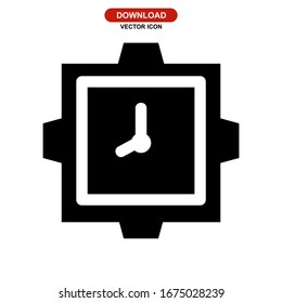 icono de reloj o logotipo símbolo de signo aislado ilustración vectorial - iconos vectoriales de estilo negro de alta calidad
