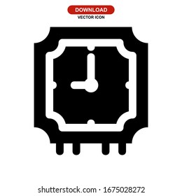 icono de reloj o logotipo símbolo de signo aislado ilustración vectorial - iconos vectoriales de estilo negro de alta calidad
